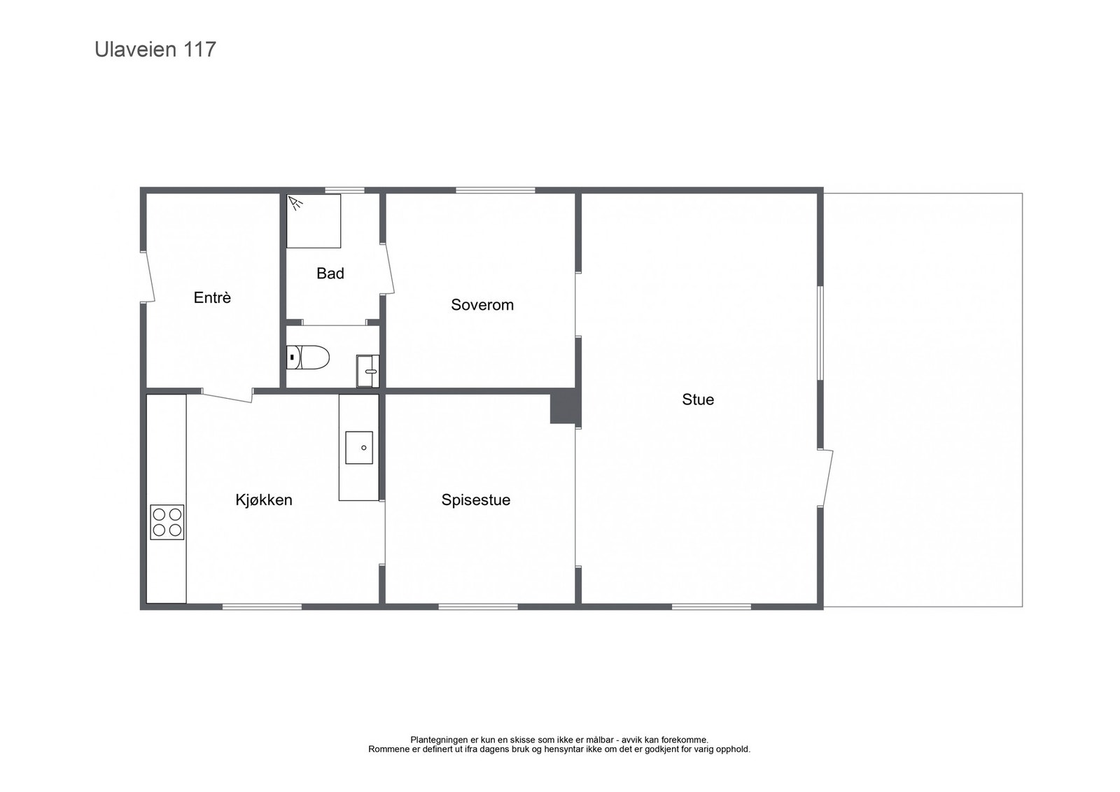 Plantegning for eneboligen Galleribilde
