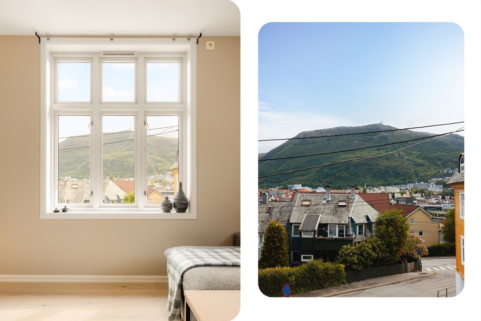 Store vindusflater slipper inn rikelig med lys og gir deg en flott utsikt, blant annet mot Ulriken. Galleribilde