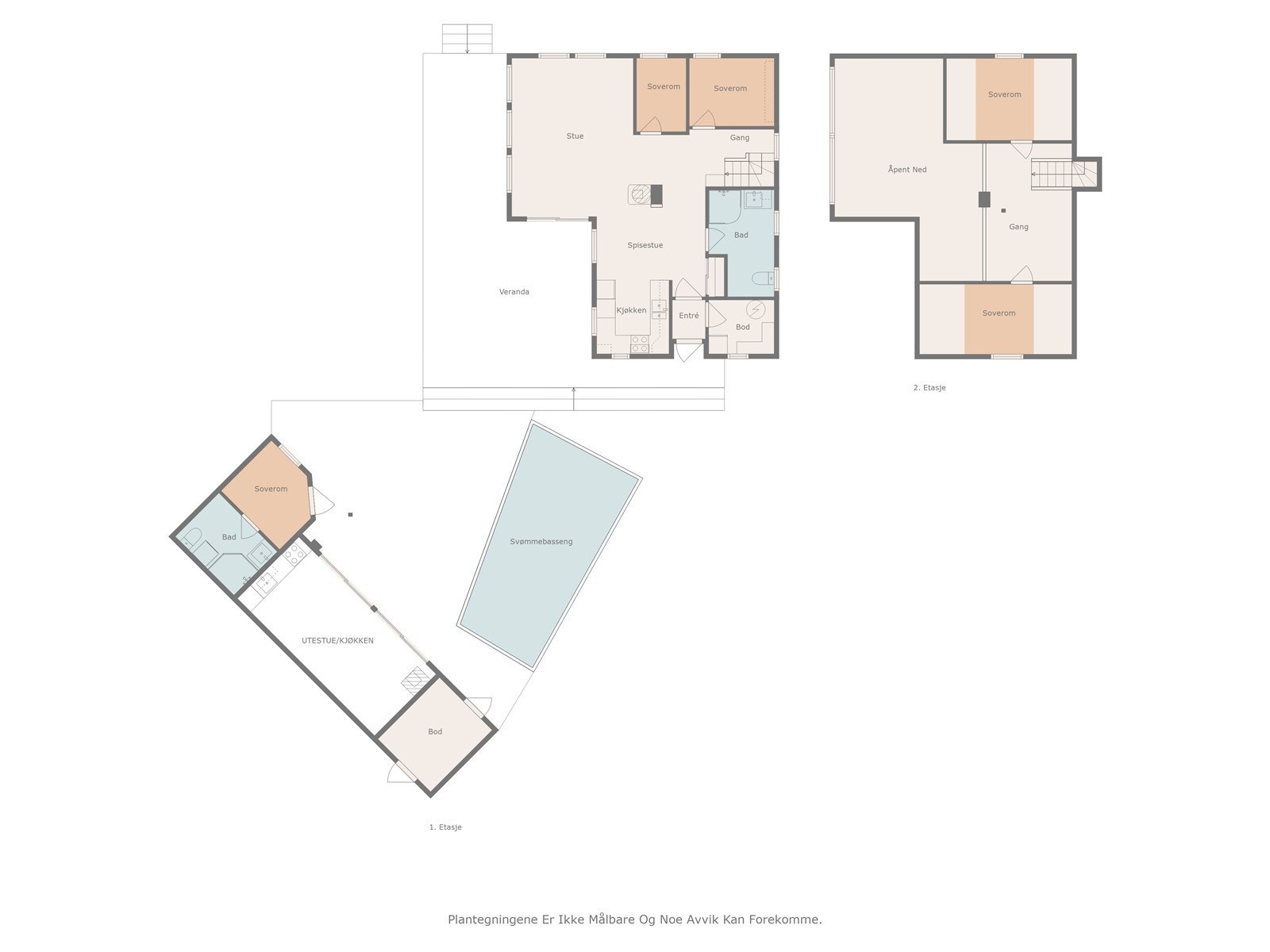 Plantegning alle etasjer og annekset Galleribilde