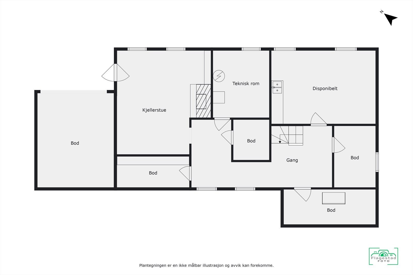 Plantegning kjelleretasje Galleribilde