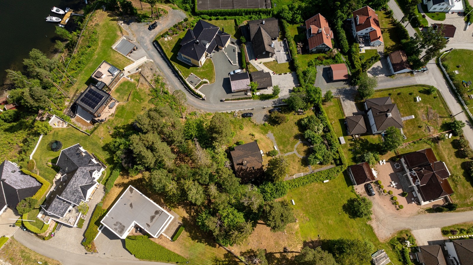 Tomten har endel trær og vil bli mer åpen ved bygging Galleribilde