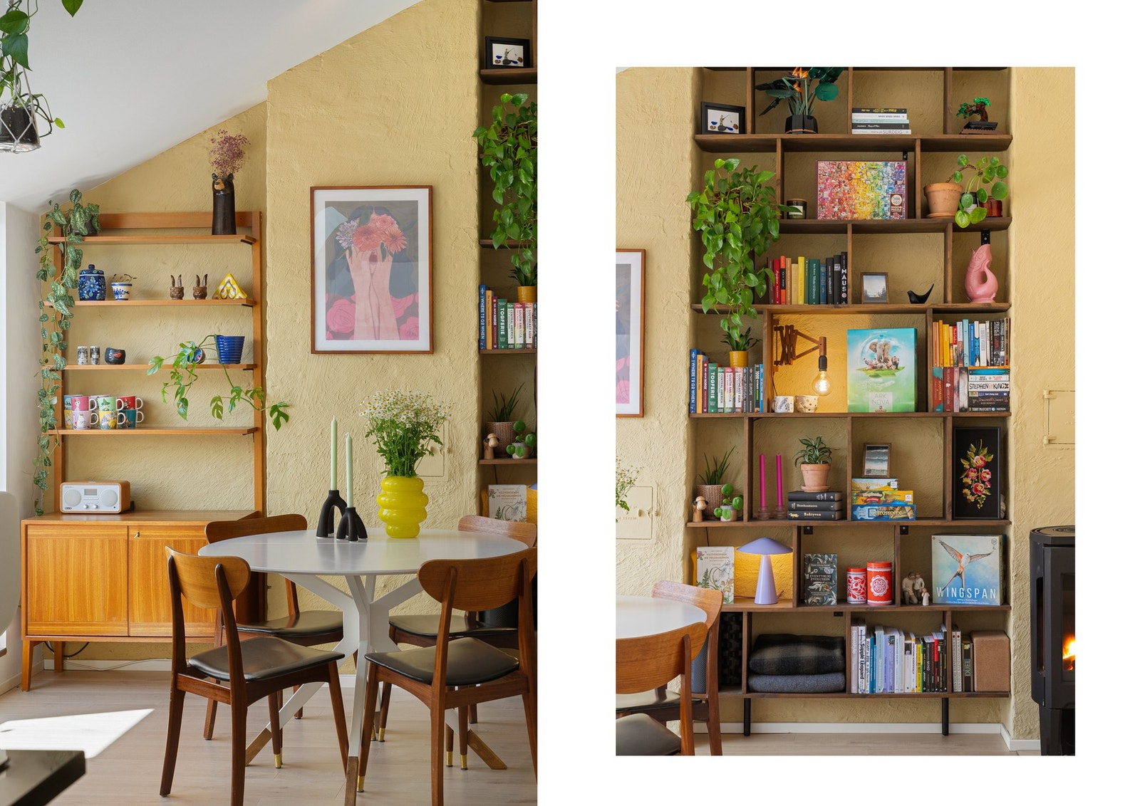 Loftsleiligheten ble etablert i 2006 i en klassisk bygård fra 1894. Plassbygd bokhylle medfølger. Galleribilde