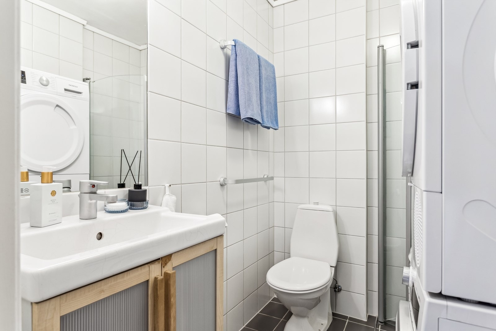 Opplegg for vask og tørk på badet. Galleribilde