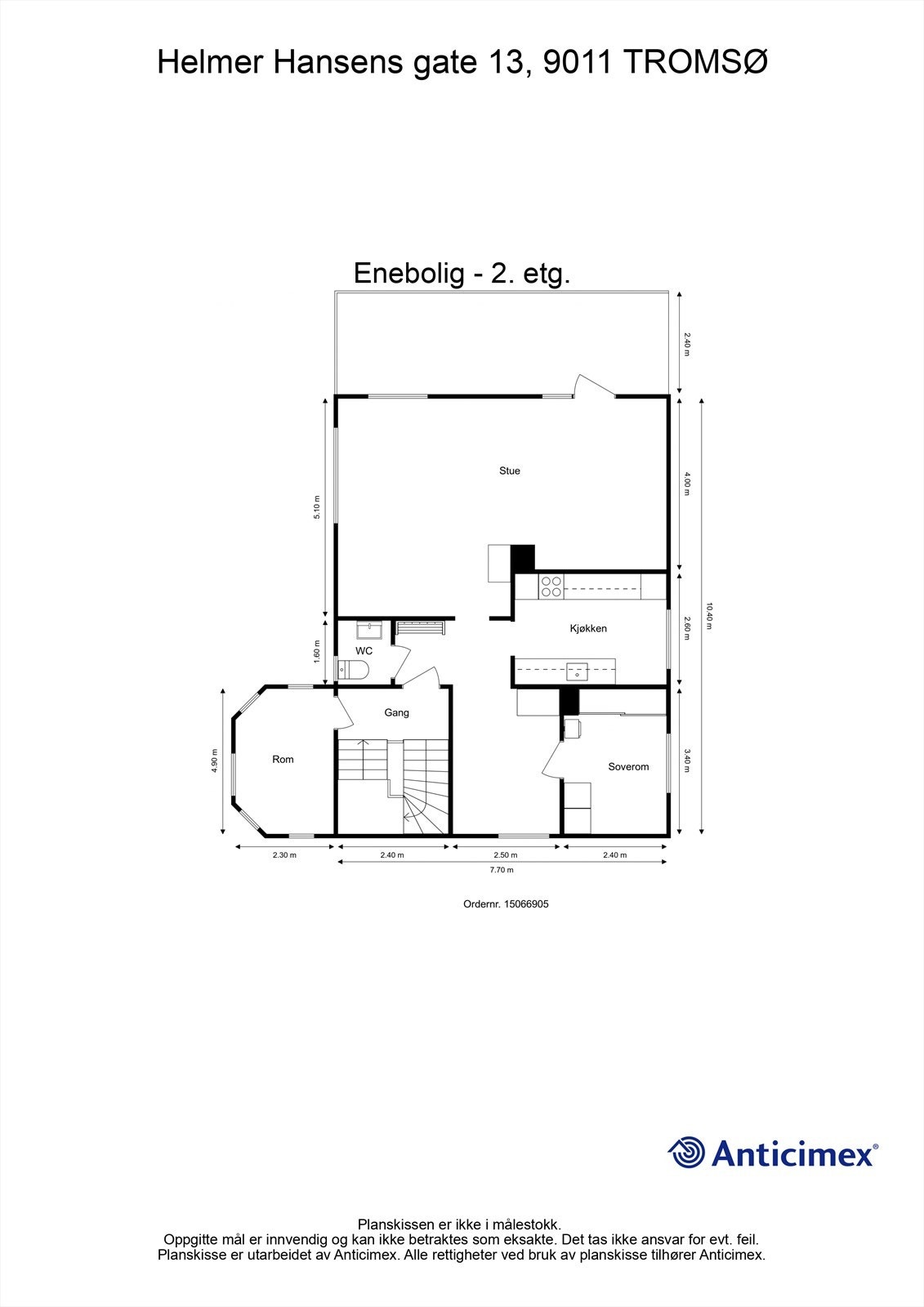 Plantegning - leilighet i 2. etg. Galleribilde