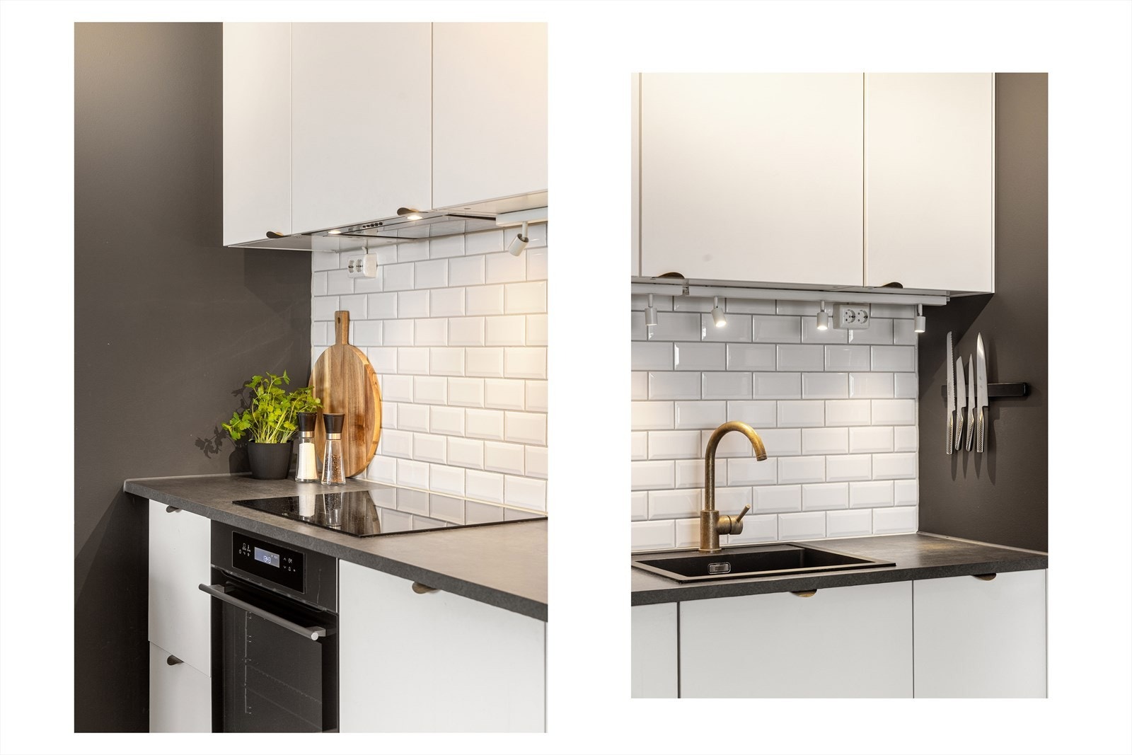 Kjøkkenet er utstyrt med hvitevarer som integrert komfyr, platetopp, ventilator over kokesone, oppvaskmaskin samt frittstående kjøl/ fryseskap. Selger opplyser at det er ny platetopp fra 2024. Galleribilde