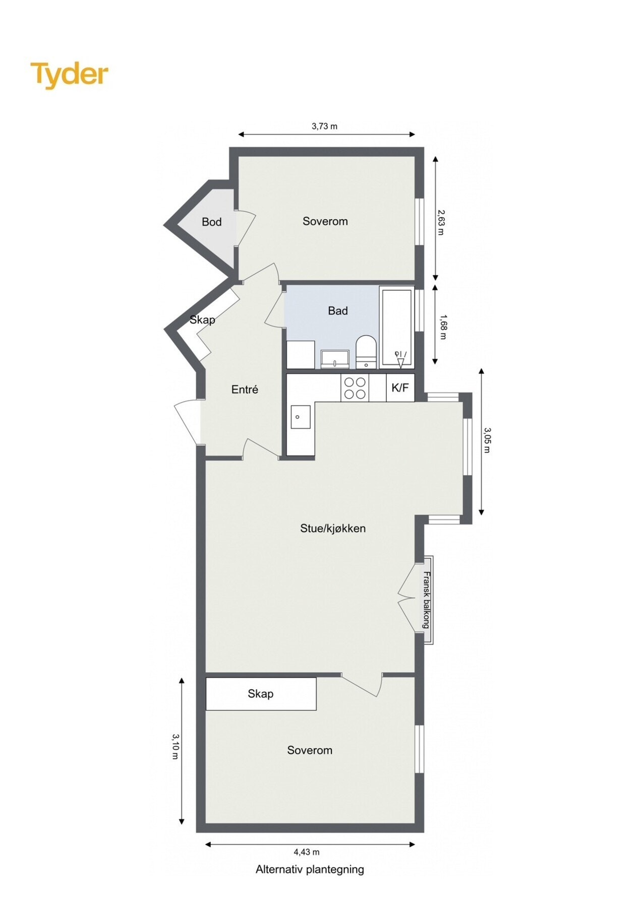 Alternativ plantegning. Galleribilde