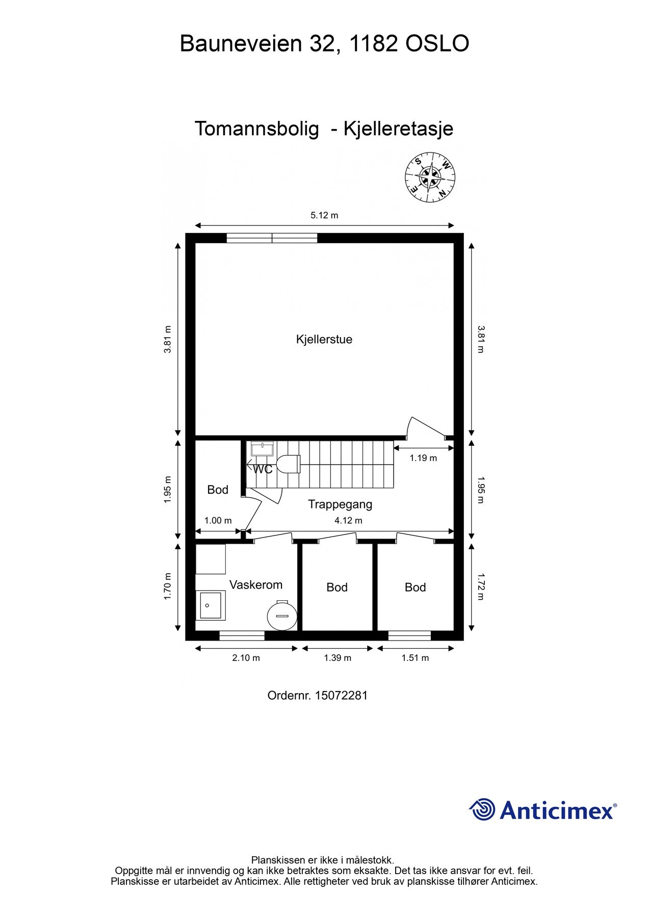Plantegning - Kjelleretasje. Galleribilde