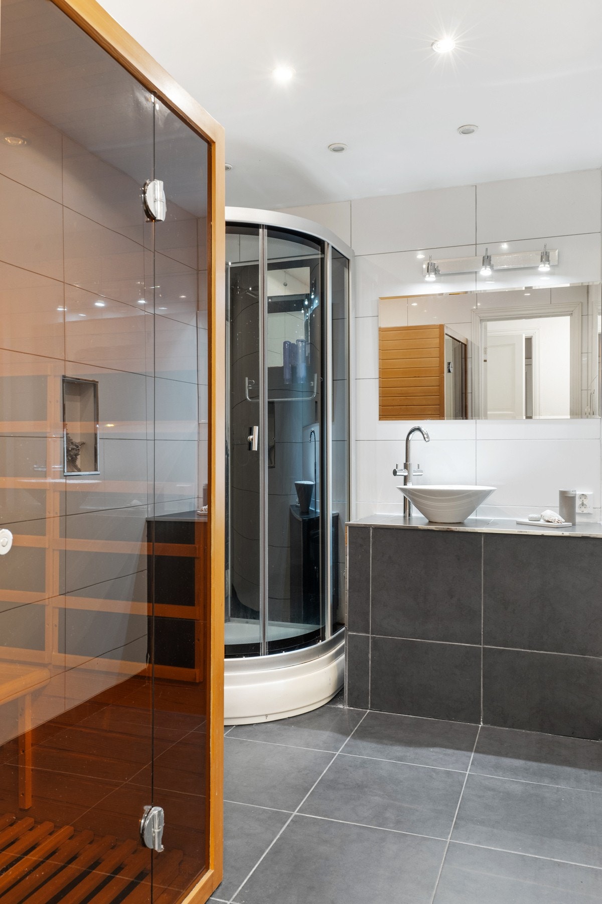 Det er plassert en innfrarød badstue på badet i underetasjen. Galleribilde