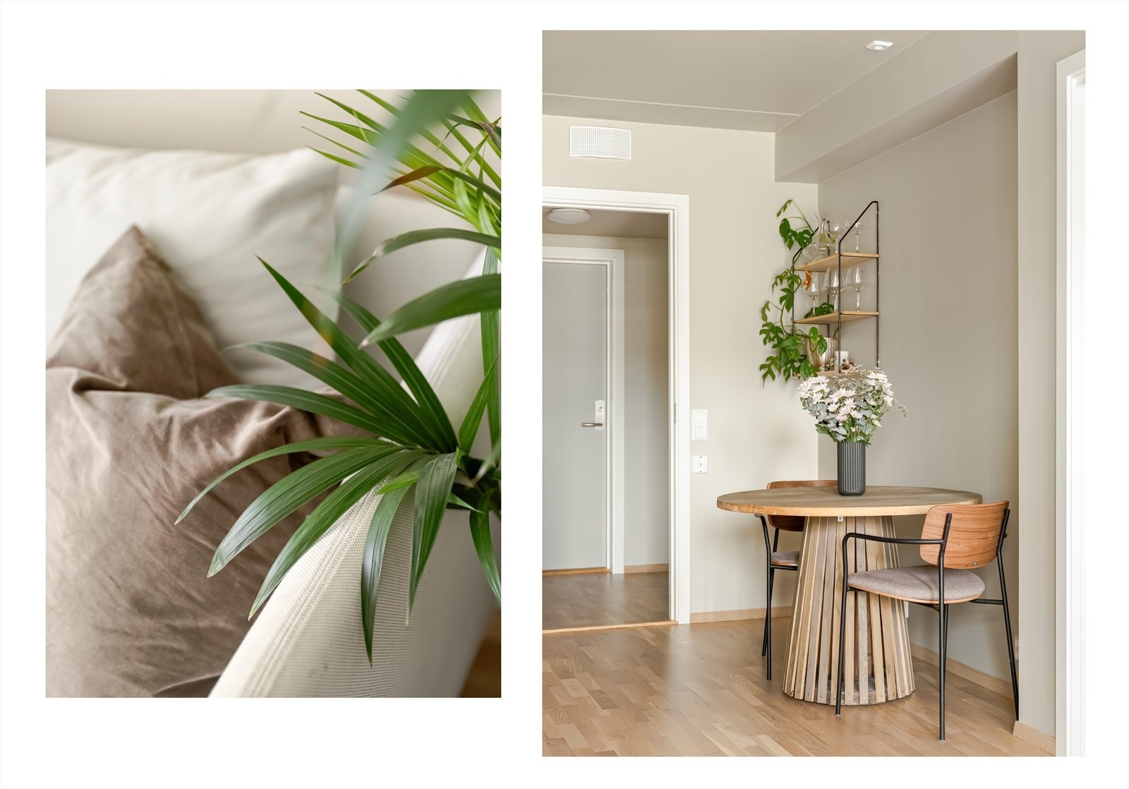 Med spiseplassen rett ved kjøkkenet kan du holde samtalen i gang mens du ferdigstiller maten. Galleribilde