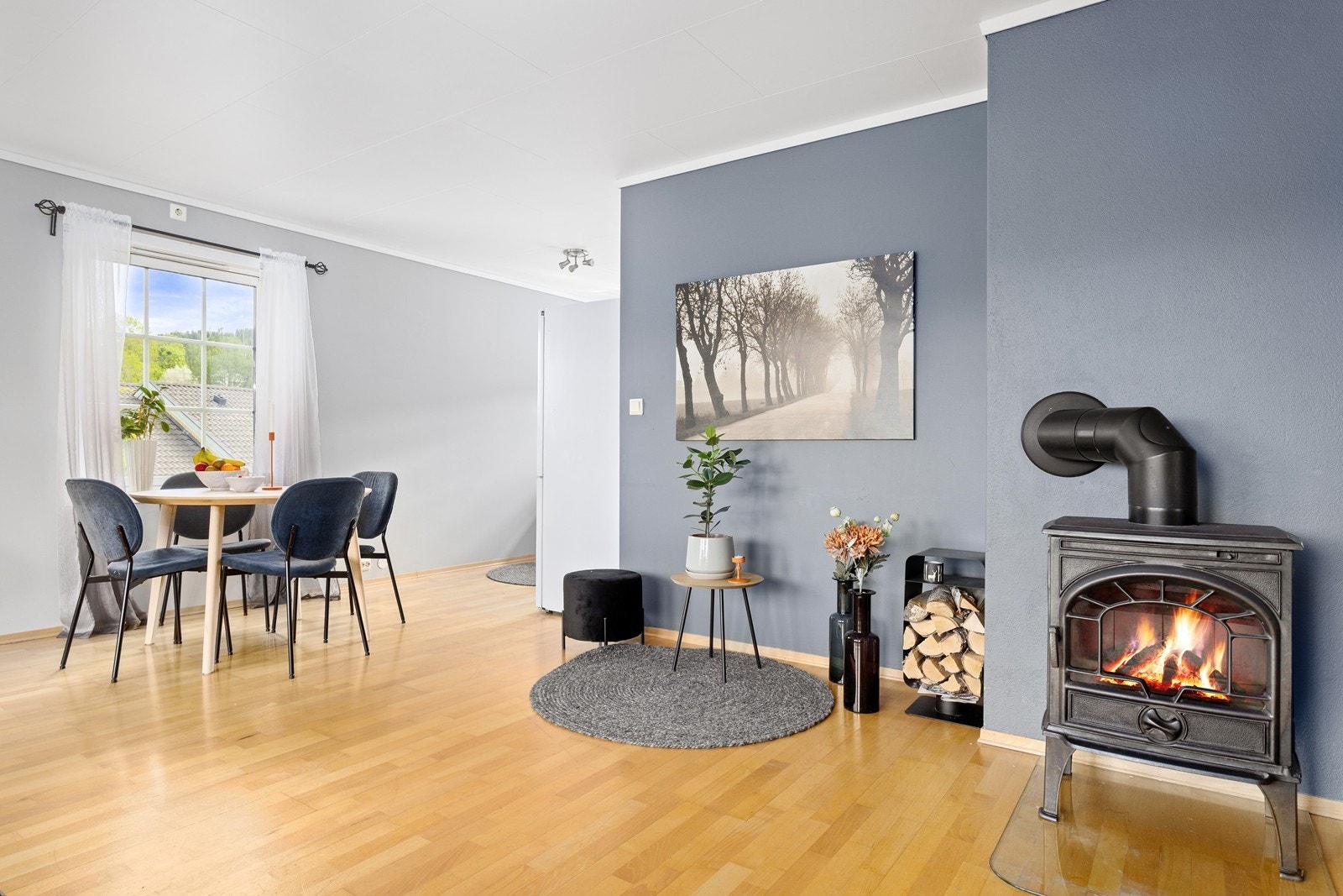 En ny vedovn fra 2021 gir både varme og stemning. Galleribilde