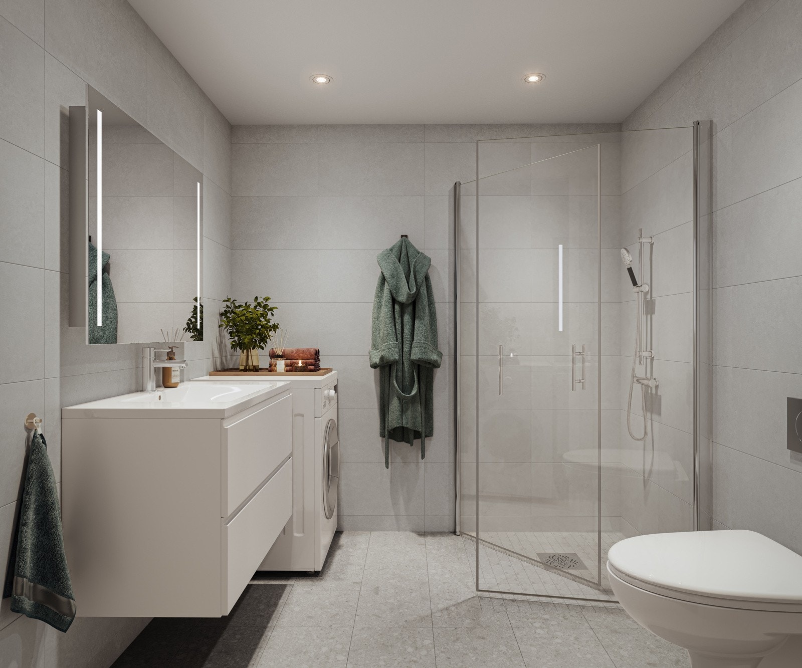 Ulike konseptfarger på badet også - her illustrert med - Urbancrete Grey Galleribilde