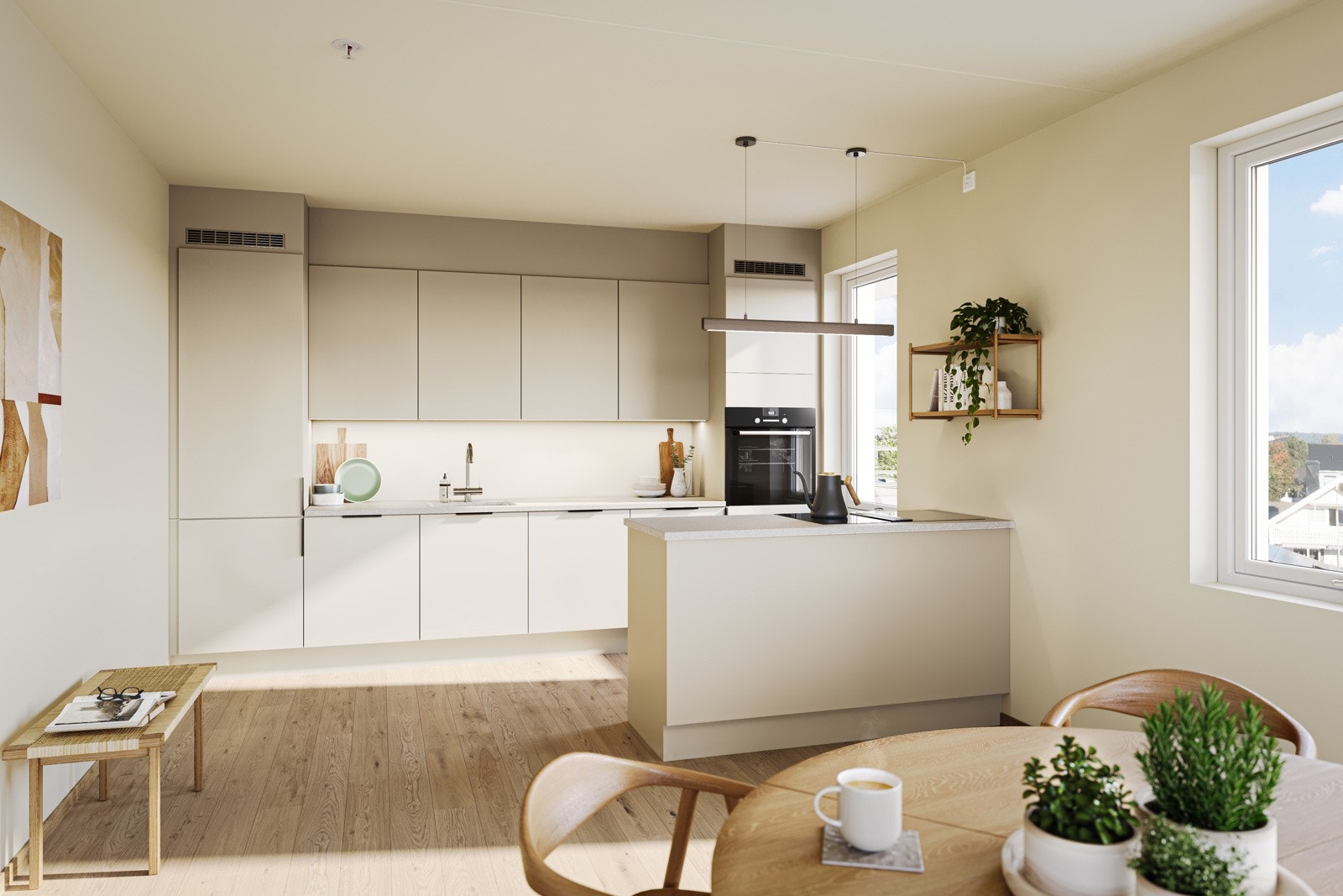 Konsept TIDLØS (kostnadsfritt valg). Her illustrert fra Leil. 3011_kjøkken_HTH Tidløs Galleribilde