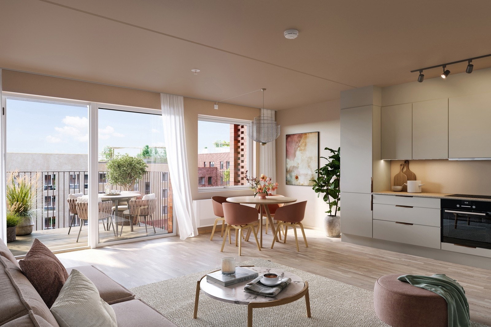 Konsept JORDNÆR,Her illustrert fra Leil. 6009_HTH Stockholm_NCS 2606-Y50R Friendly Pink Galleribilde