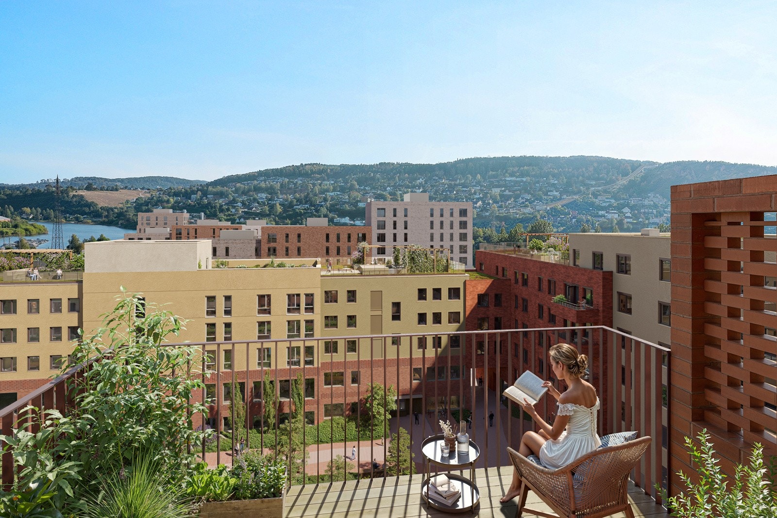 Illustrasjon fra en annen balkong høyere i etasjene. Galleribilde