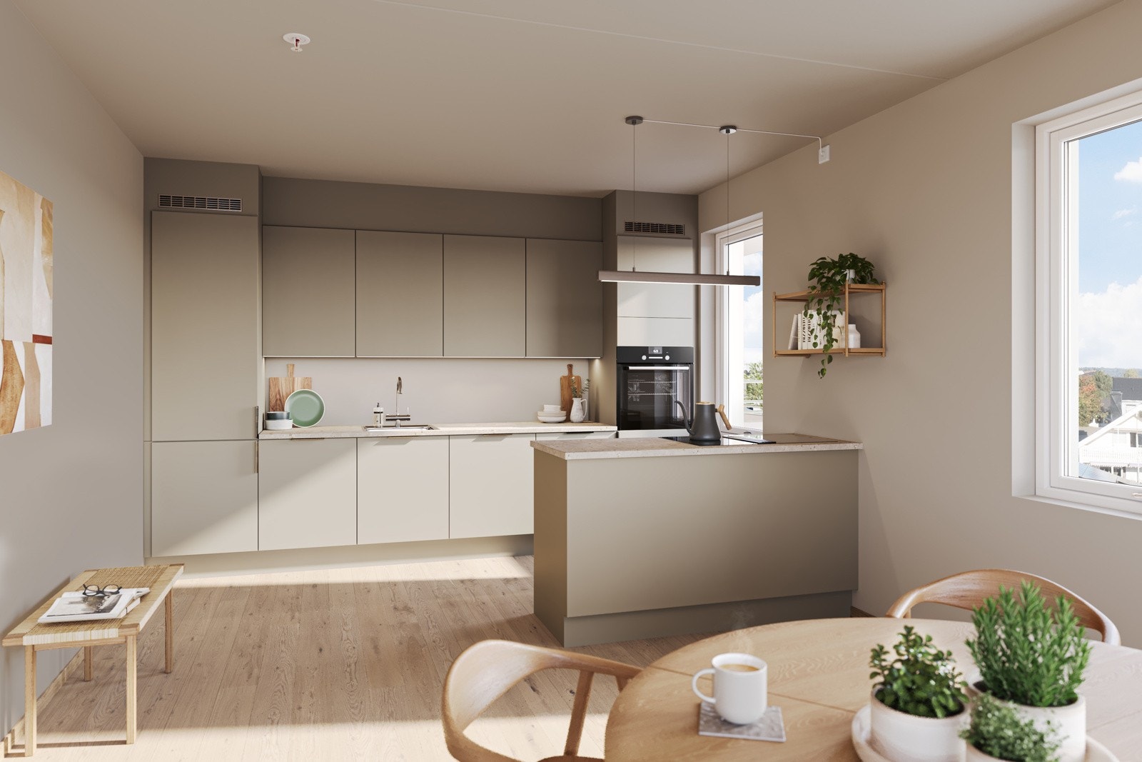 Konsept JORDNÆR (kostnadsfritt valg). Her illustrert fra Leil. 3011_kjøkken_HTH Jordnær Galleribilde