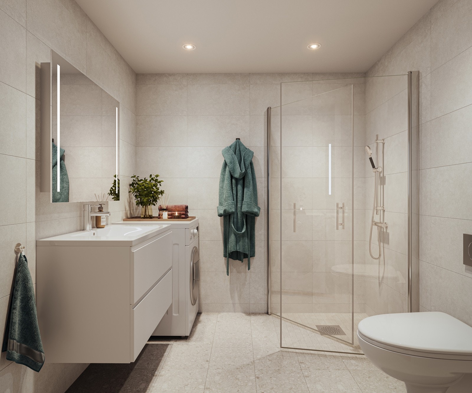 Ulike konseptfarger på badet også - her illustrert med - UrbancreteMink Galleribilde