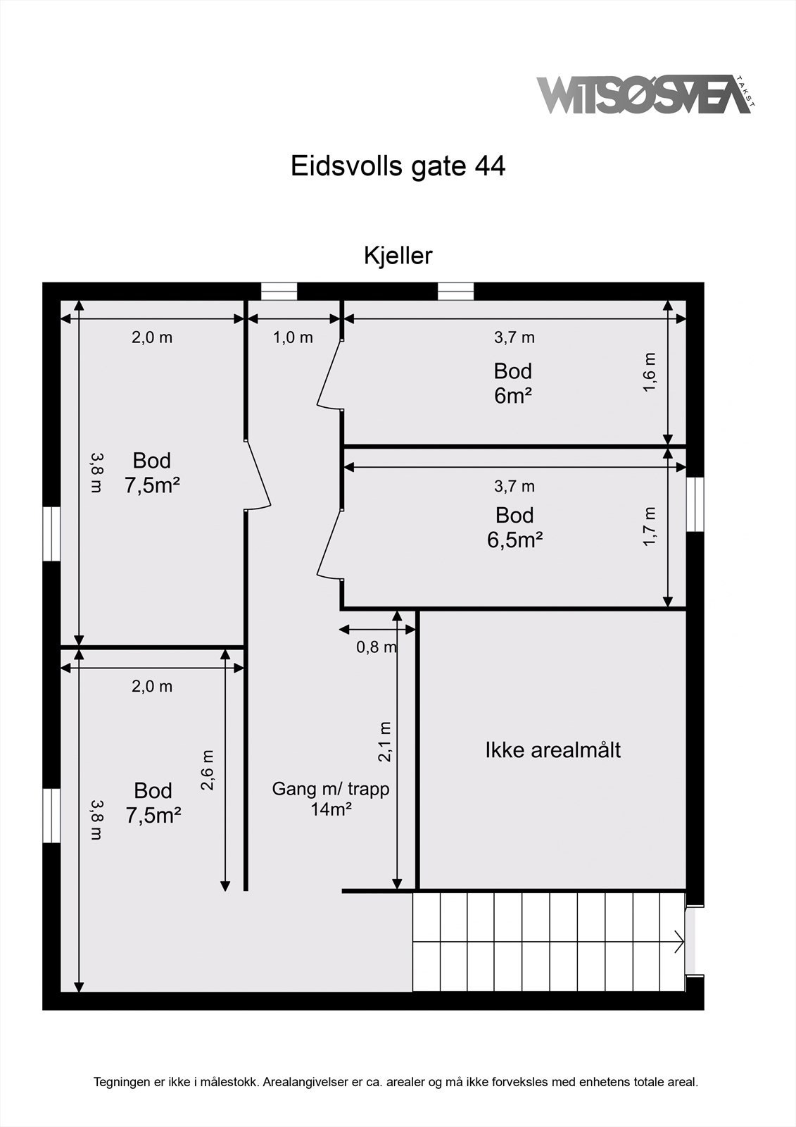 Planskisse kjeller. Galleribilde