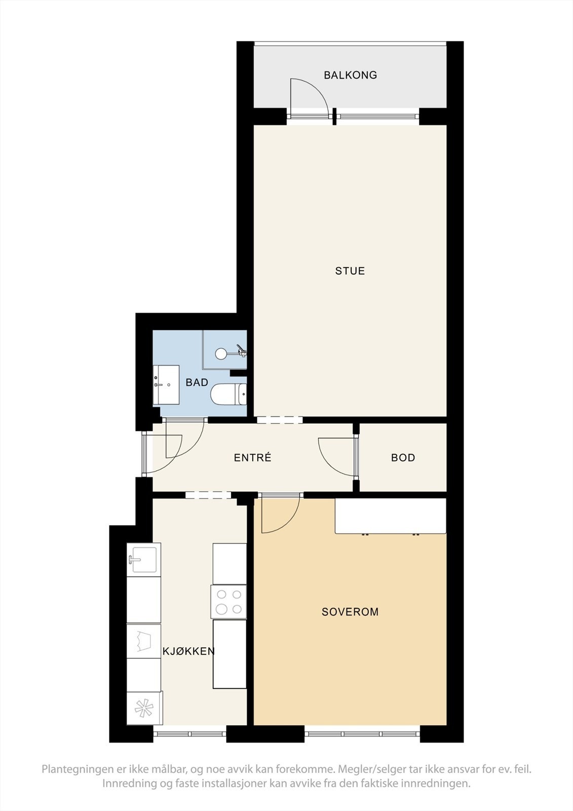 Gjennomgående planløsning. Galleribilde