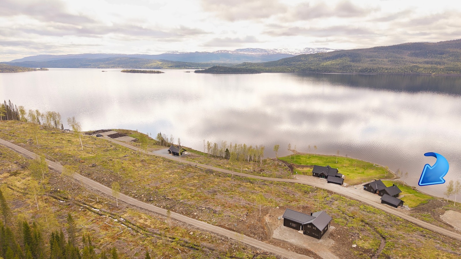 Dronebilde over nærområdet. Galleribilde