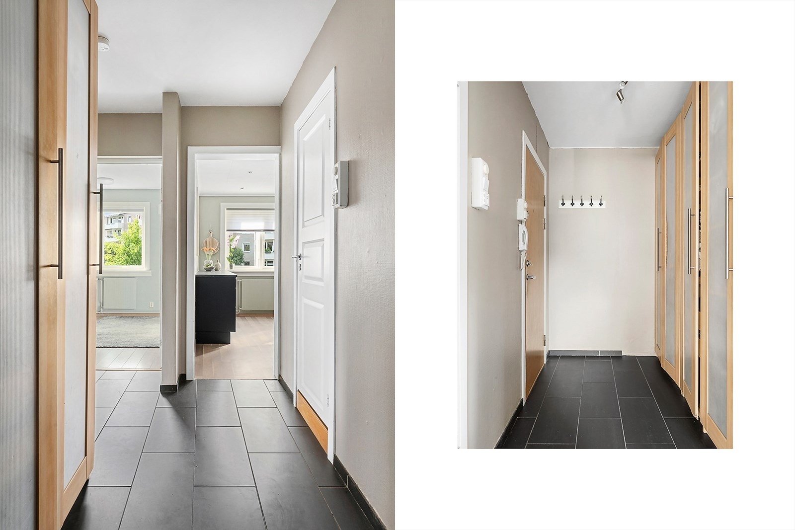 Romslig entrè med gode oppbevaringsmuligheter Galleribilde