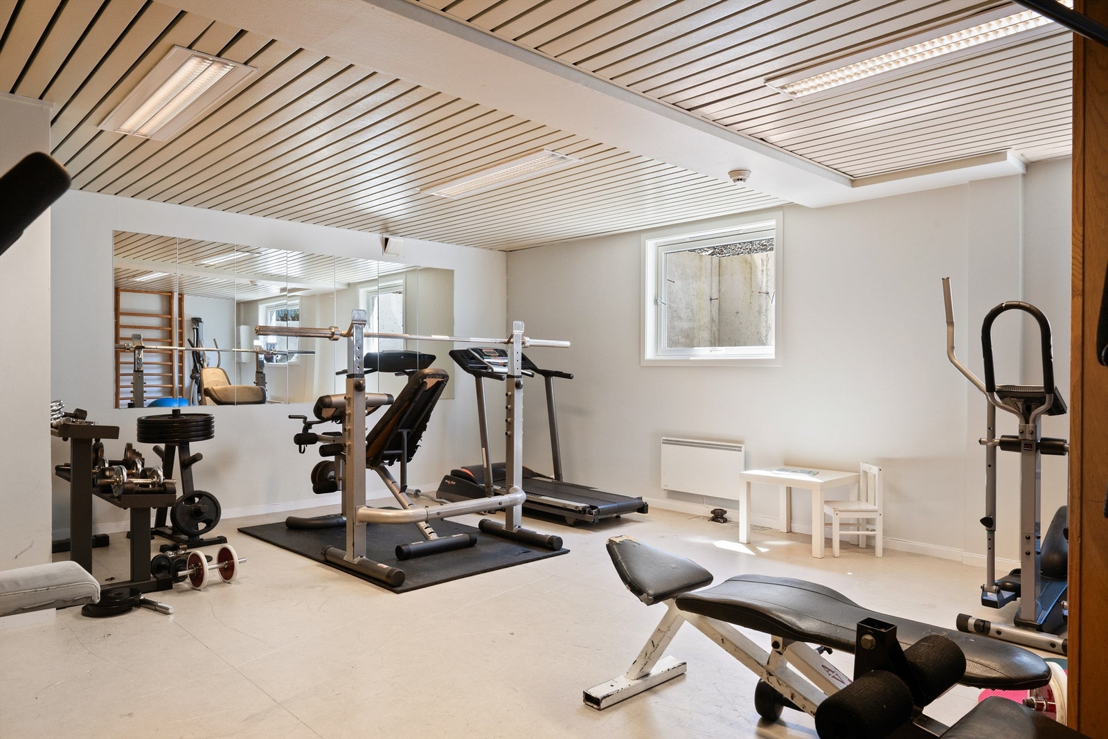 I byggets 1. etg. har man et felles treningsrom for beboerne Galleribilde