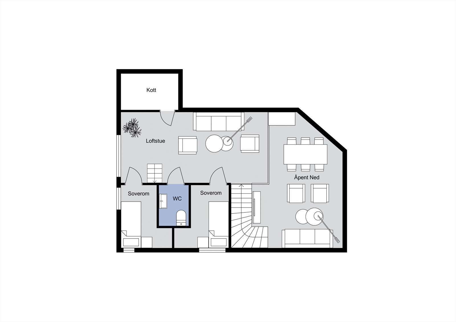 Planløsning 2. etasje Galleribilde