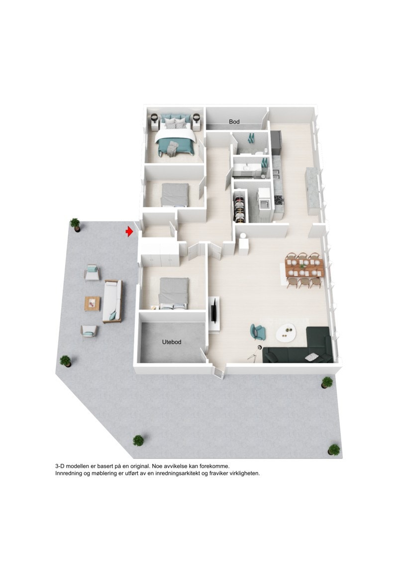 3D plantegning Galleribilde
