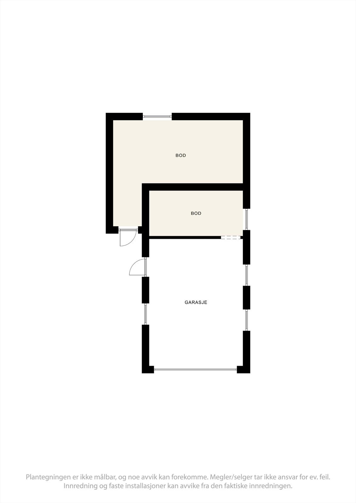 Plantegning garasje og boder - Kjerran 15. Galleribilde
