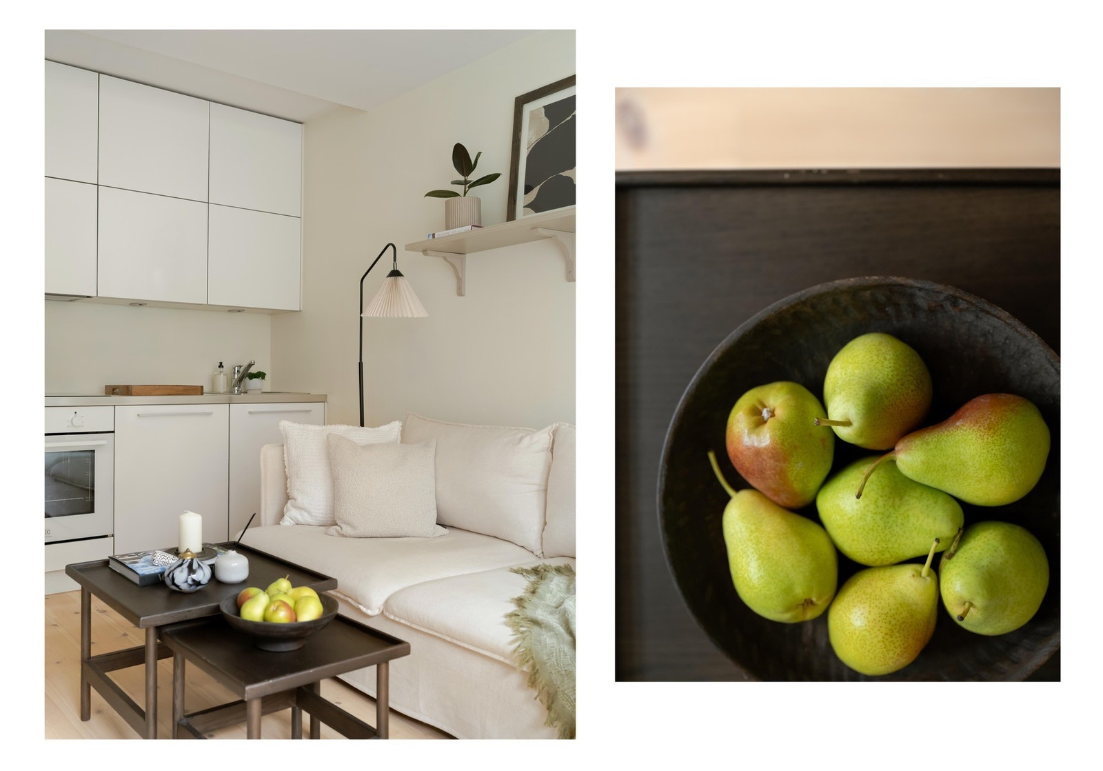 Det er integrerte hvitevarer bestående av platetopp, stekeovn, kjøleskap med fryser under benkeplate og oppvaskmaskin. Hvitevarer er fra 2024/2025, foruten om oppvaskmaskin fra 2006, og medfølger selvsagt salget. Galleribilde