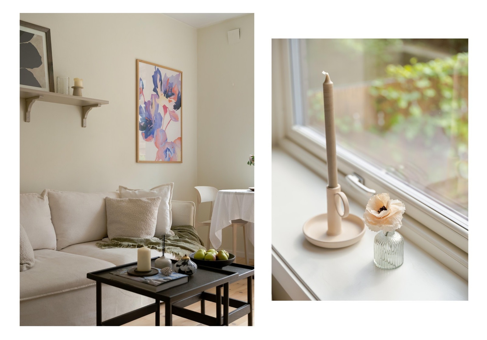 De dype vinduskarmene er fine å innrede, og ellers er det fint å vite at det fine tregulvet er nyslipt i juni 2025. Galleribilde