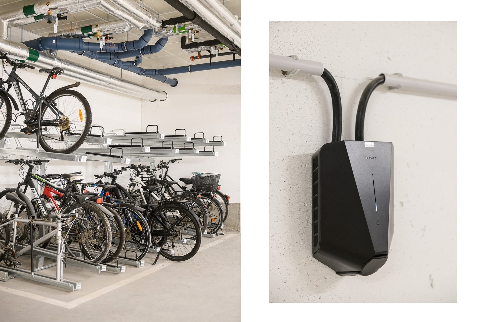 Ellading til bilen medfølger og godt med felles sykkelparkering. Galleribilde