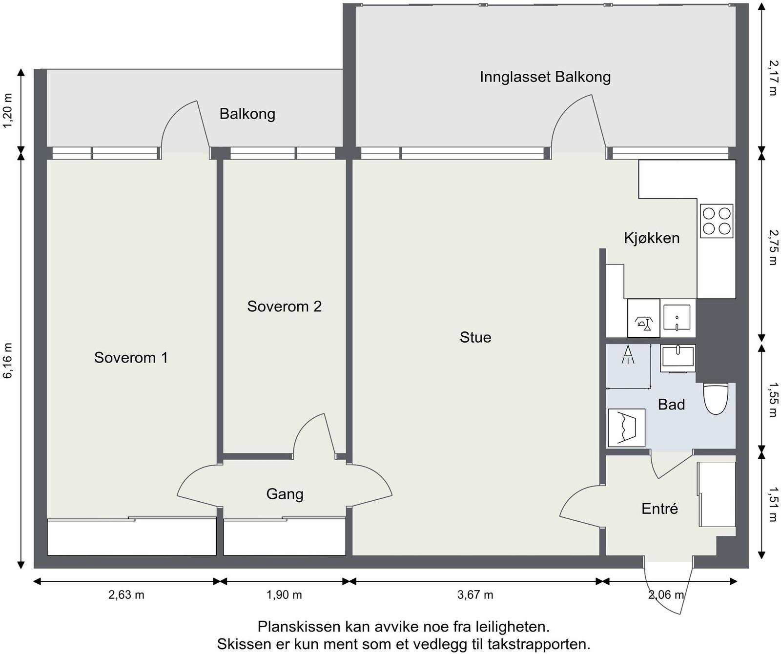 Før vi beveger oss videre er det greit med en liten oversikt. I tillegg disponerer leiligheten en kjellerbod på 3,4 kvm. Galleribilde