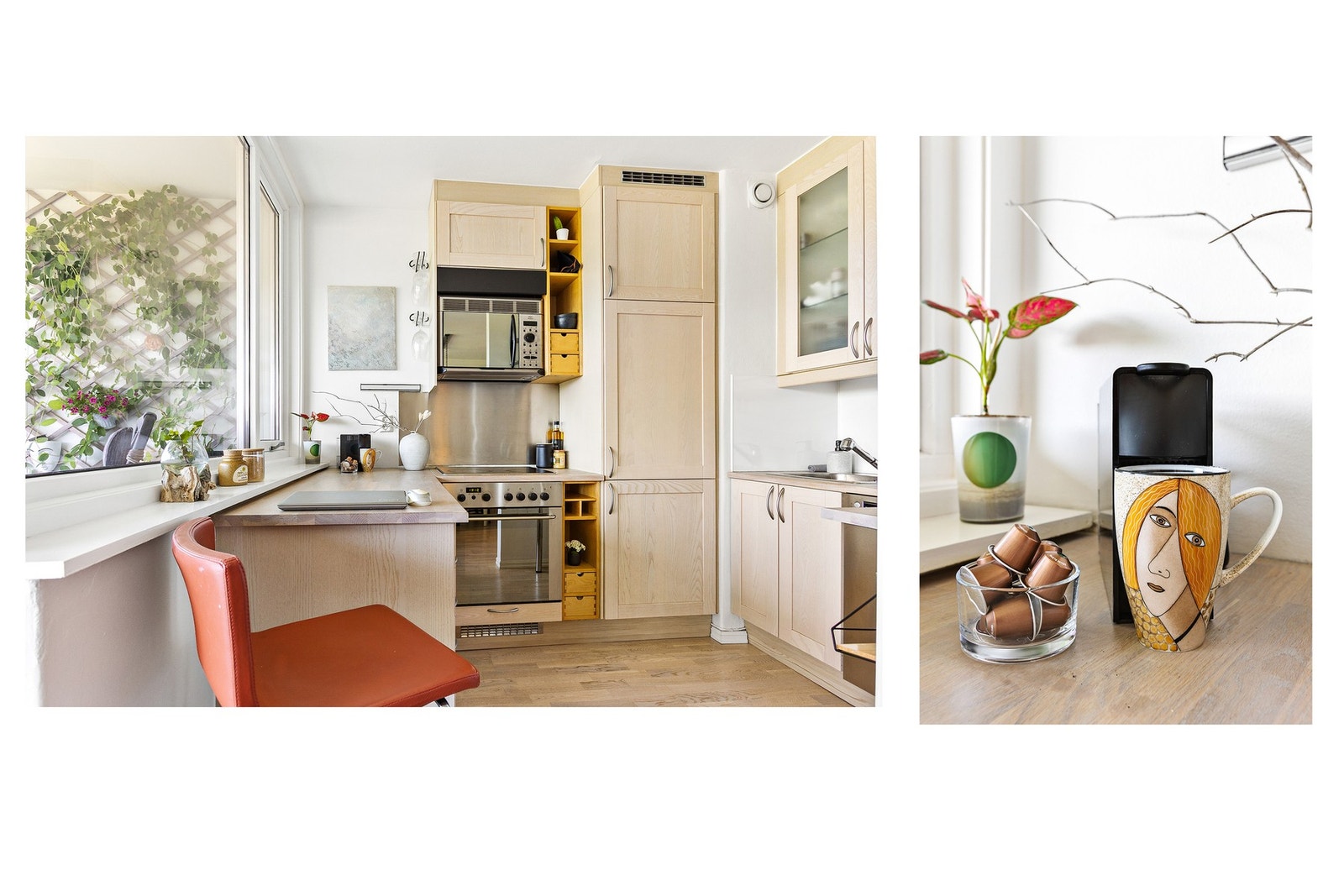 Pent, tidløst kjøkken med god skap- og benkeplass. Galleribilde