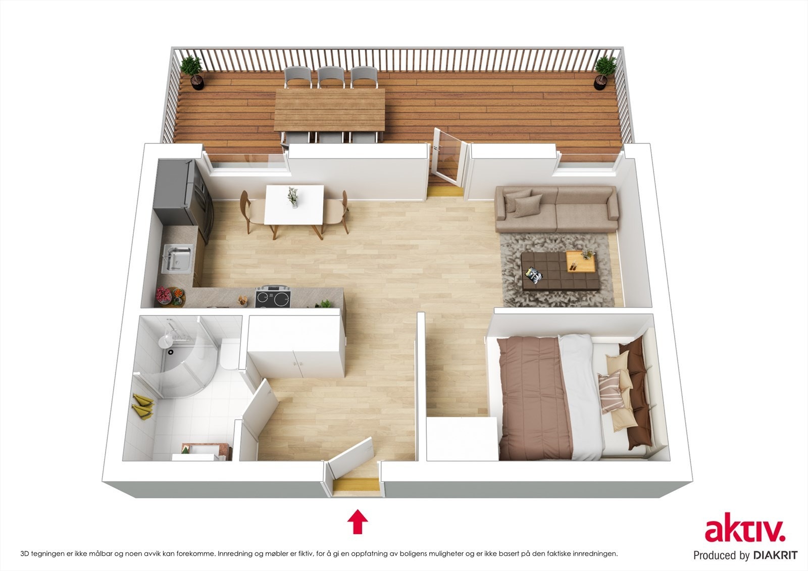 3D Plantegning Galleribilde