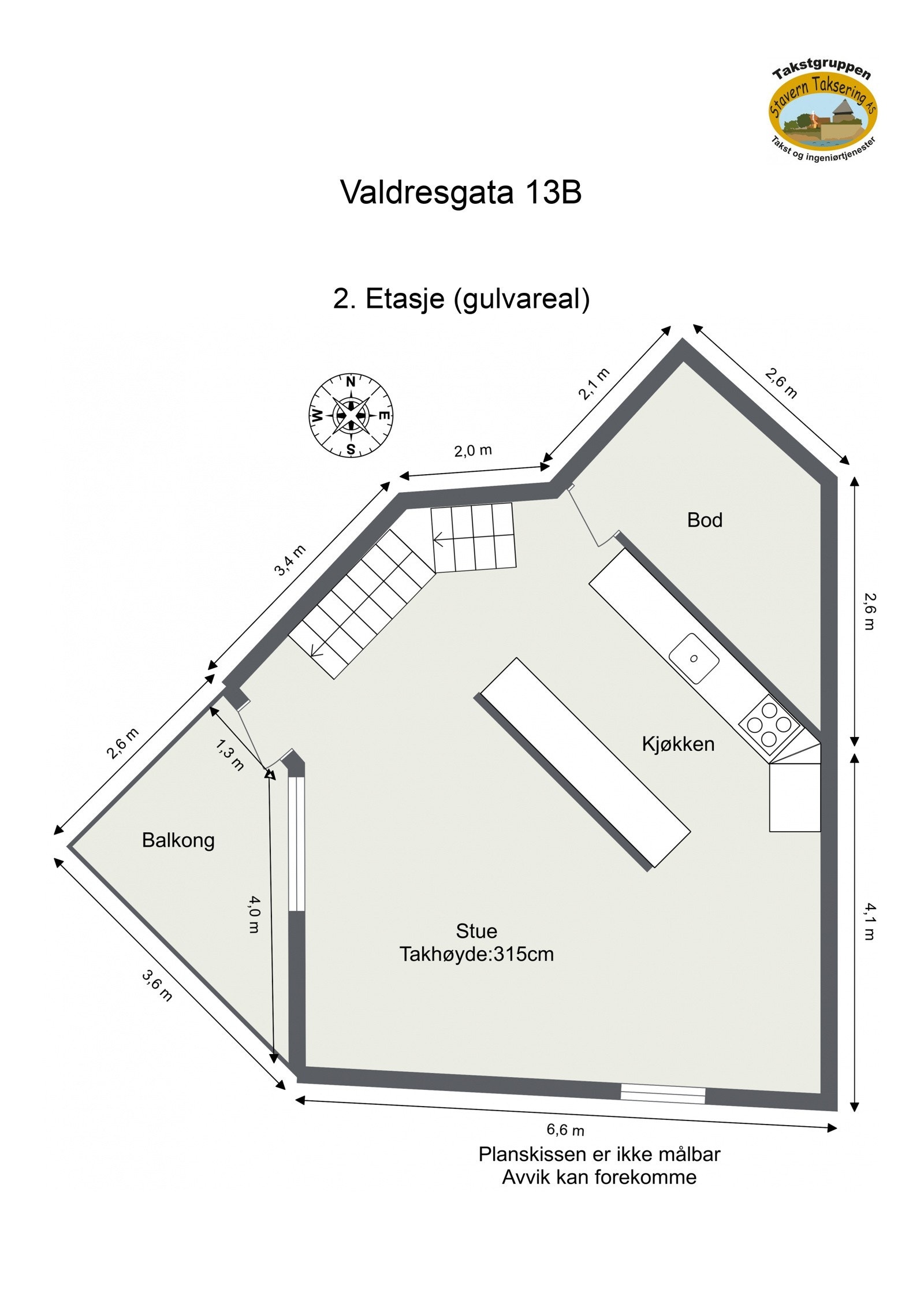 Valdresgata 13B - 2. Etasje (toppetasjen i bygget) Galleribilde