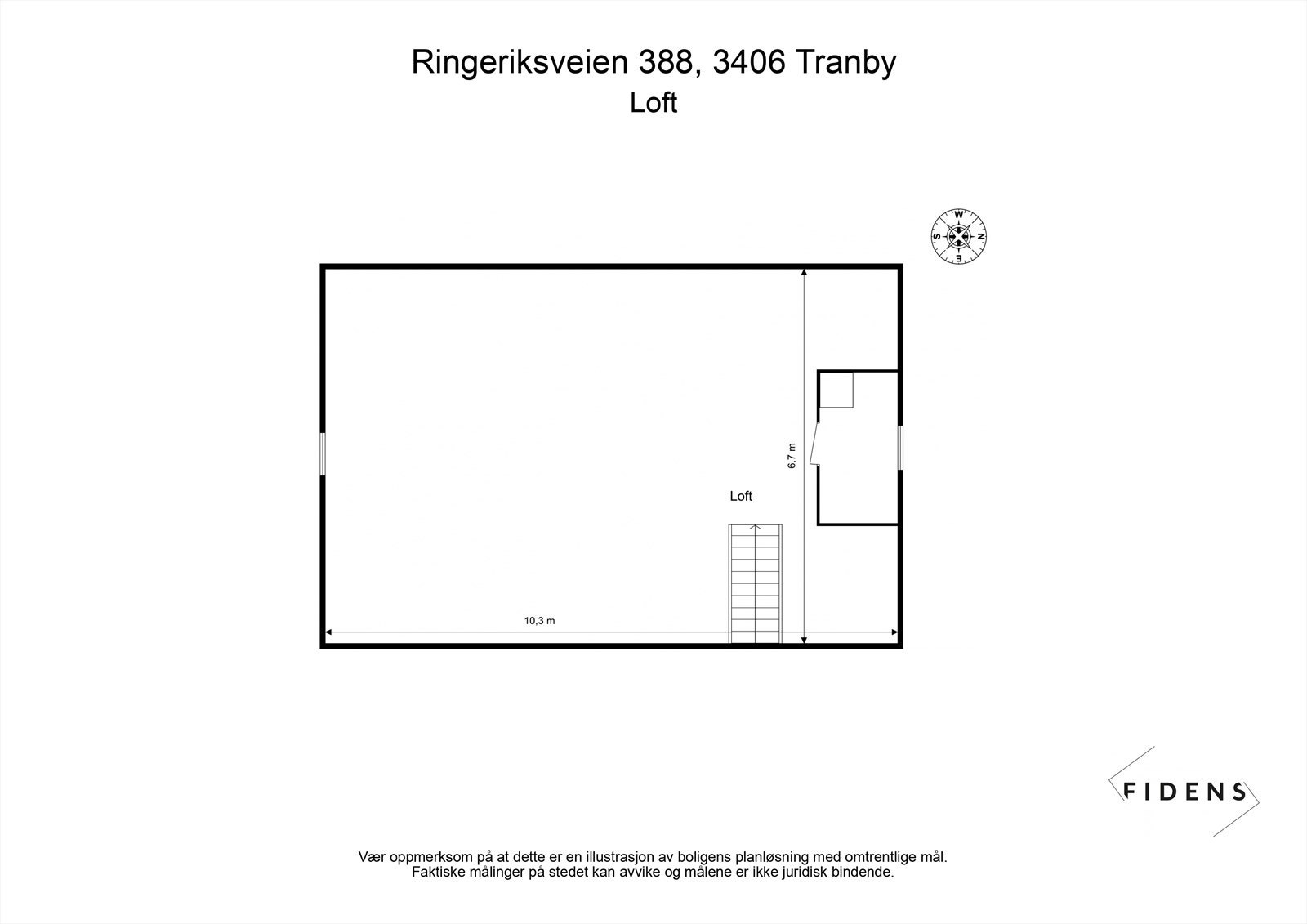 I tillegg har boligen et uinnredet loft som egner seg til lagring. Galleribilde