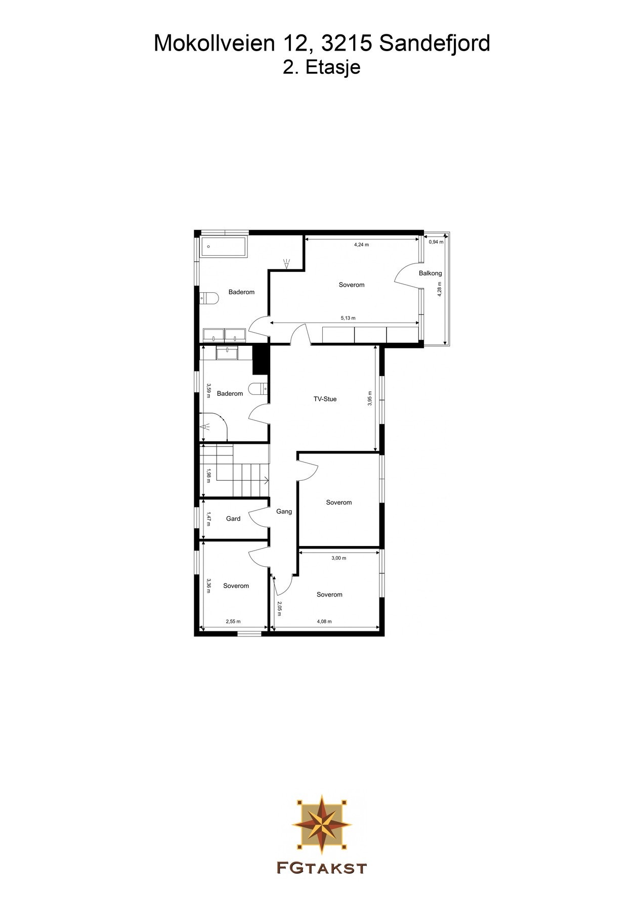 Gjør deg kjent med planløsningen i 2.etasje Galleribilde