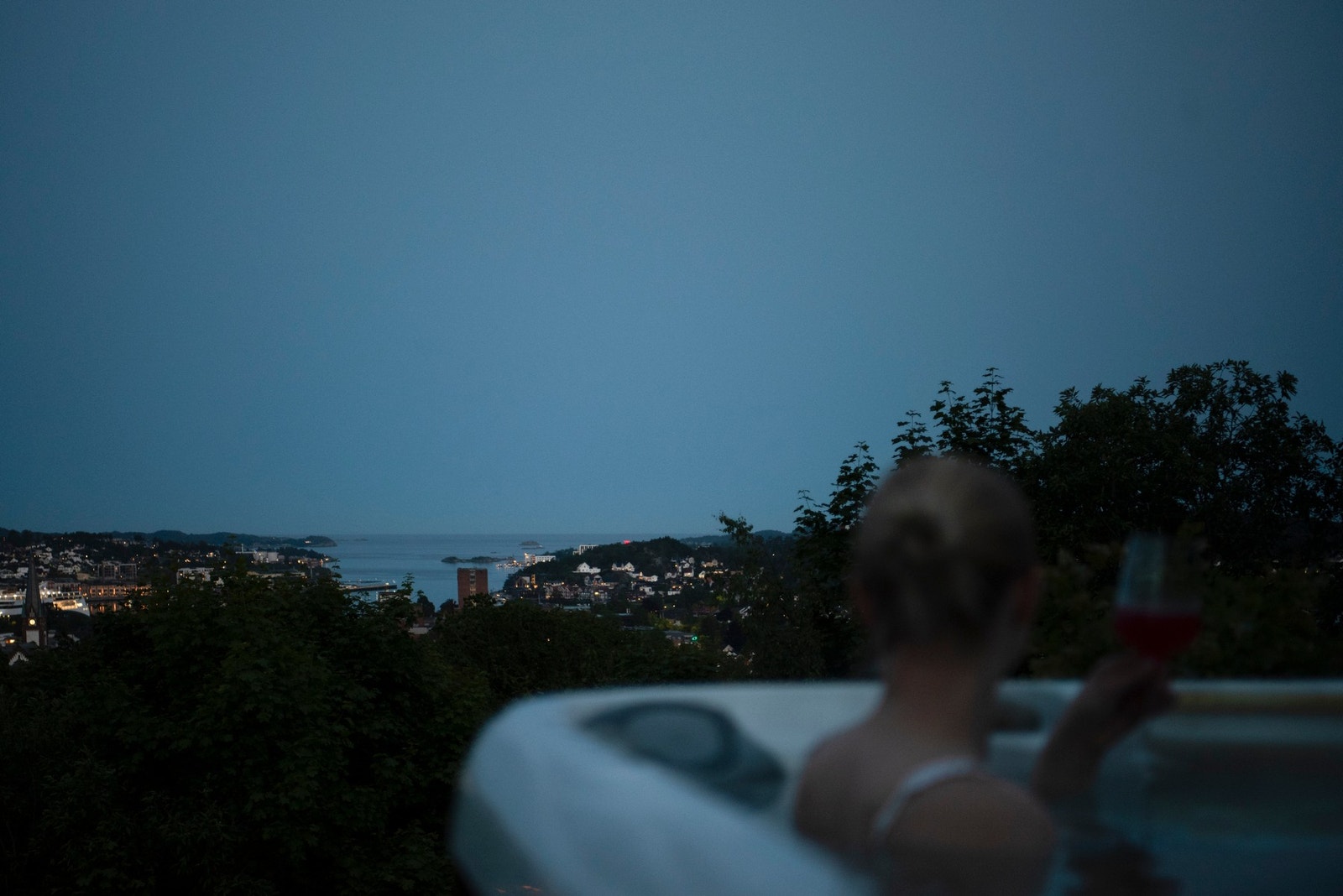 Nydelig utsikt fra jacuzzi Galleribilde