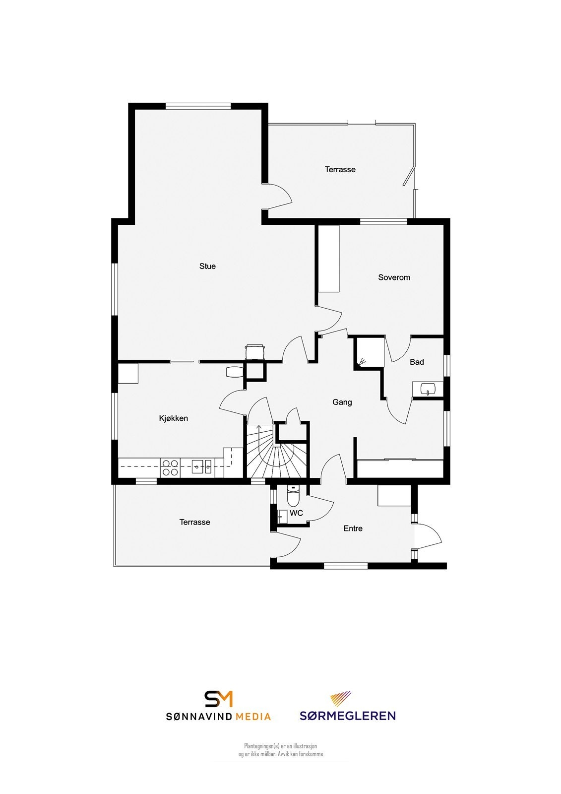 Plantegning 1.etg Galleribilde