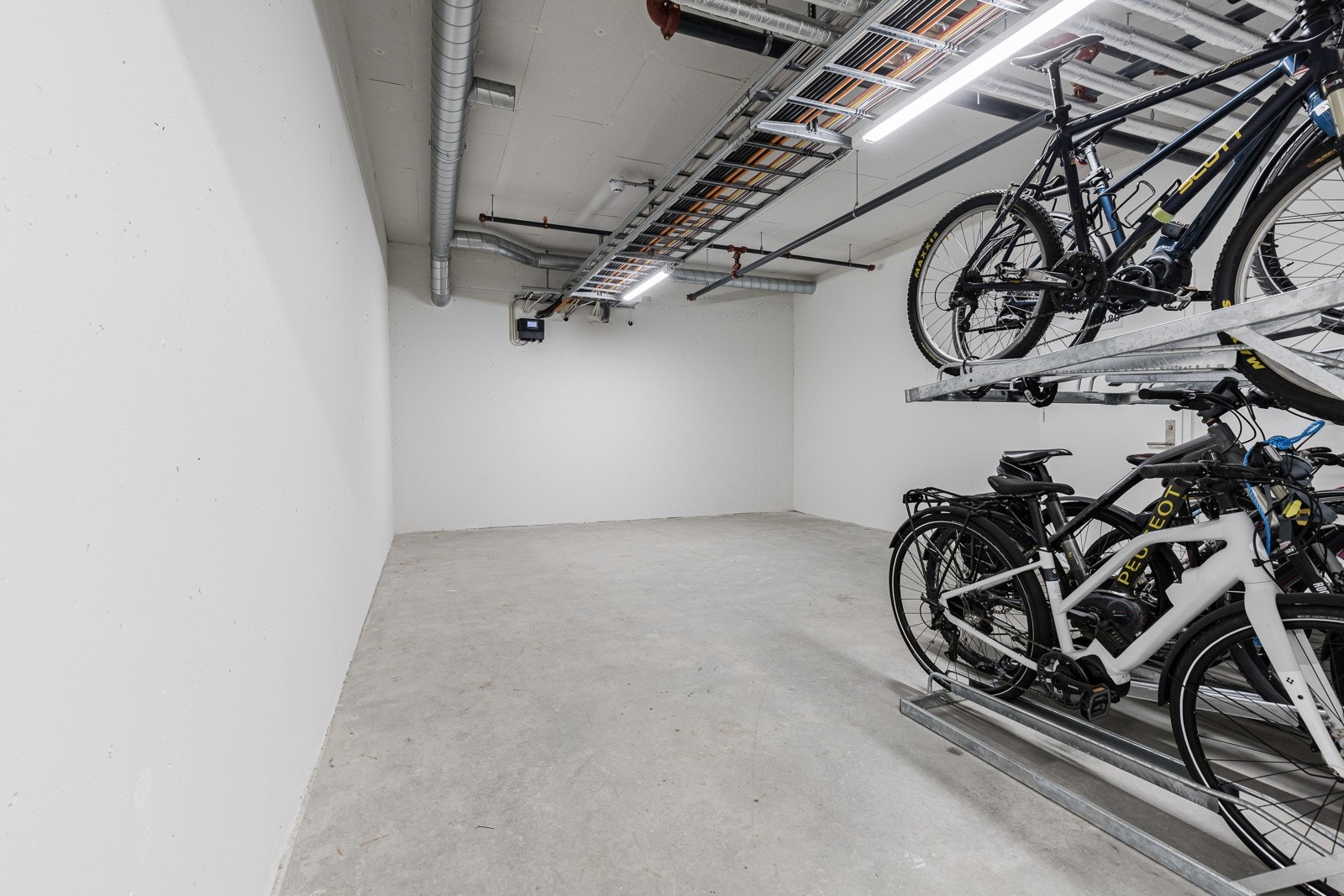 Felles sportsbod, det er to sykkelplasser til hver leilighet. Galleribilde