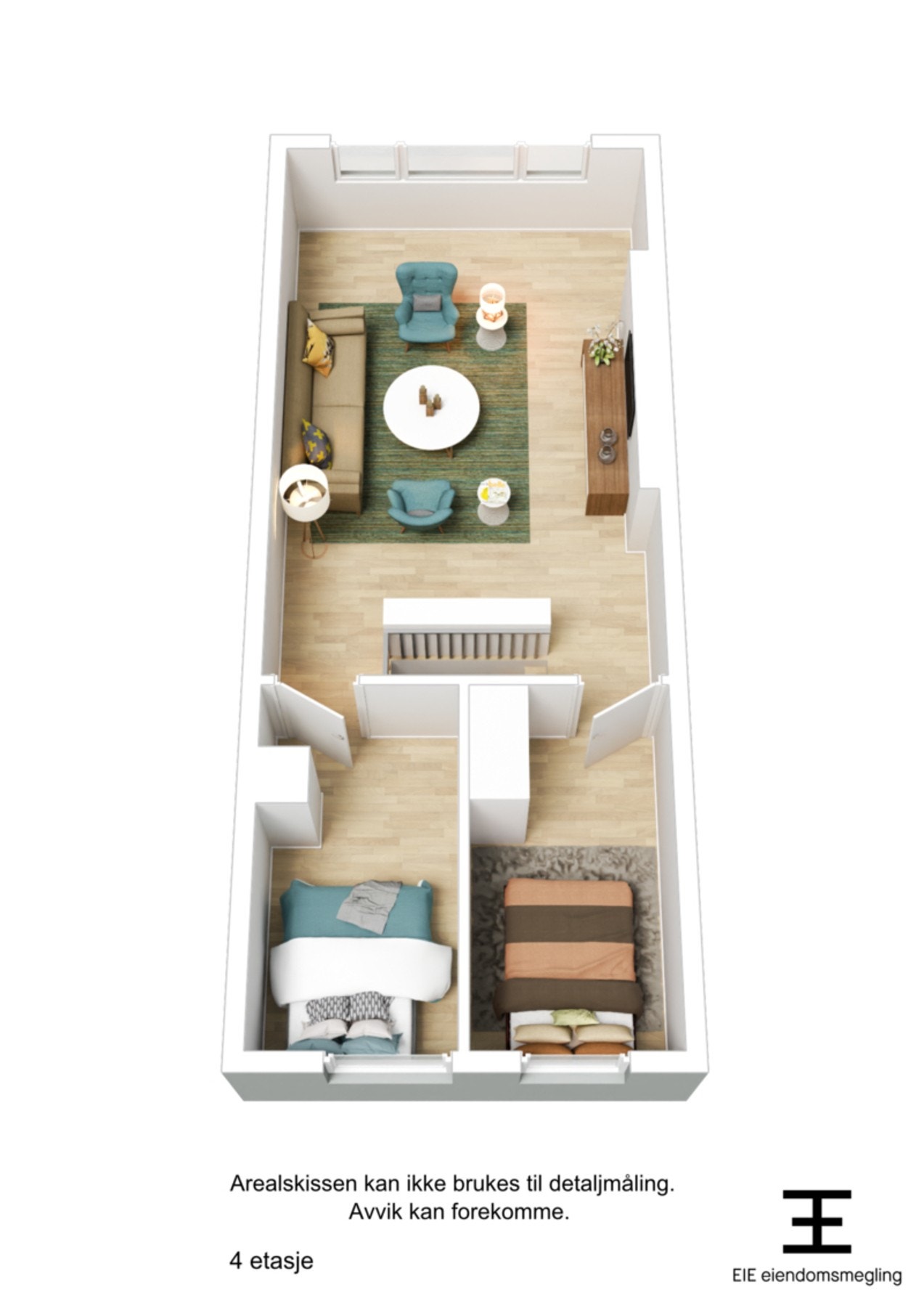 3D-plantegning plan 2 Galleribilde