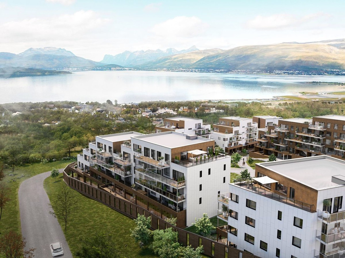 Norrøna Boligpark ligger i Workinnmarka på Tromsøyas vestside (Illustrasjonsbilde fra prosjektet)