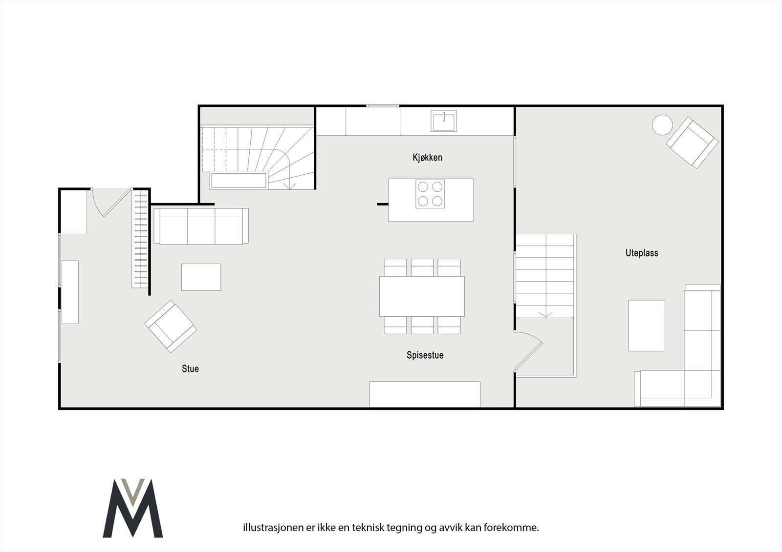 Planløsning 1.etasje. Galleribilde