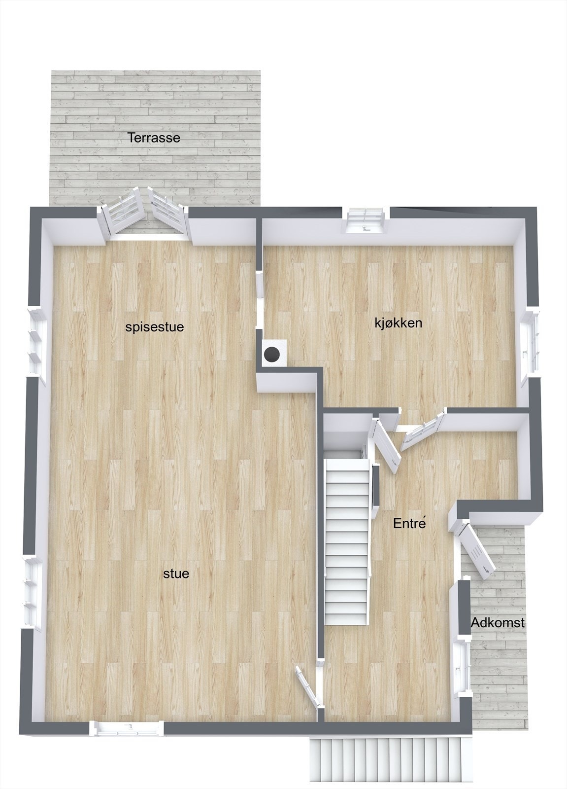 Plantegning 1. etasje Galleribilde