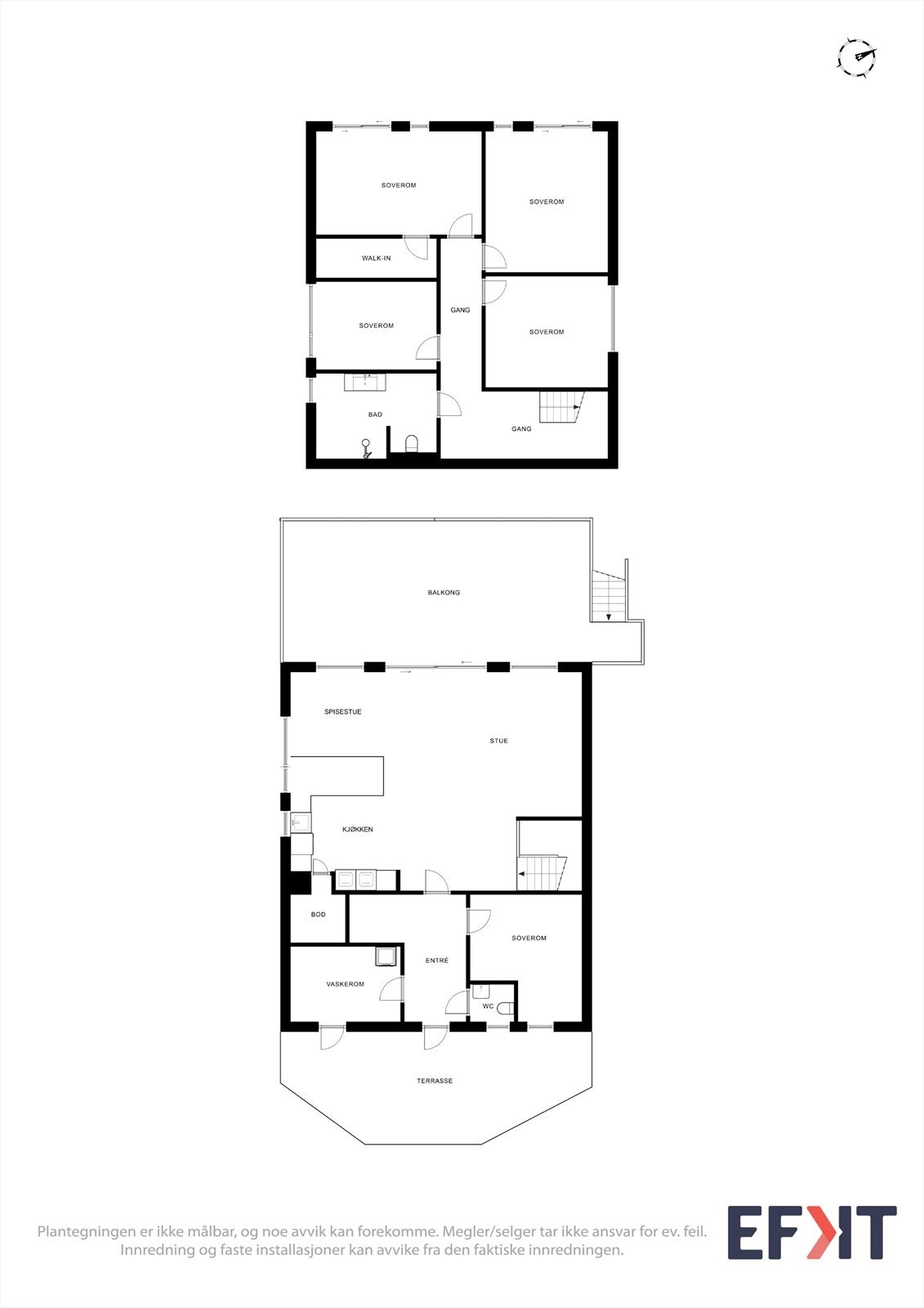 Plantegninger 1 og 2 etasje Galleribilde