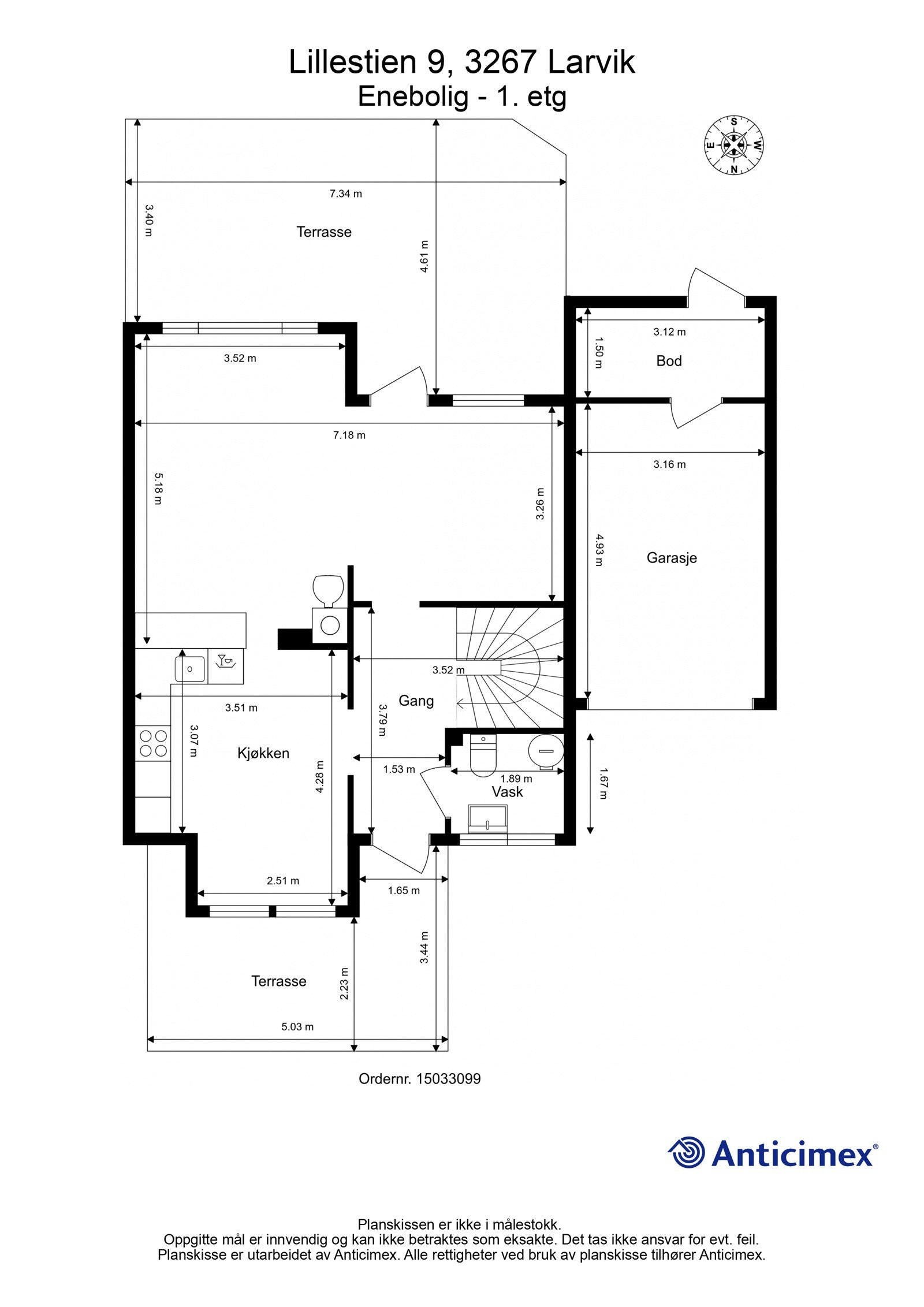 Plantegning 1. etasje Galleribilde