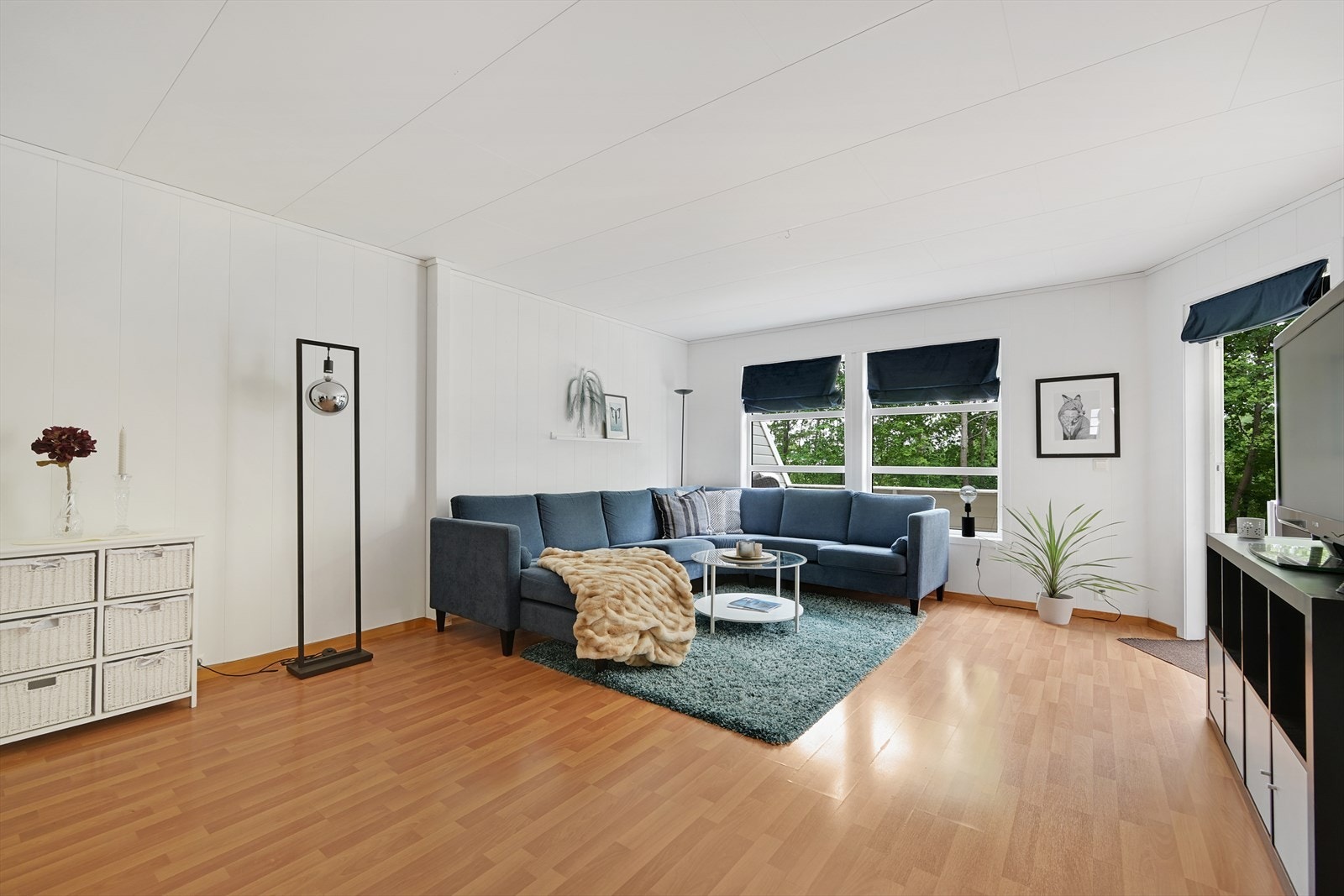 Stor stue med utgang til terrasse Galleribilde