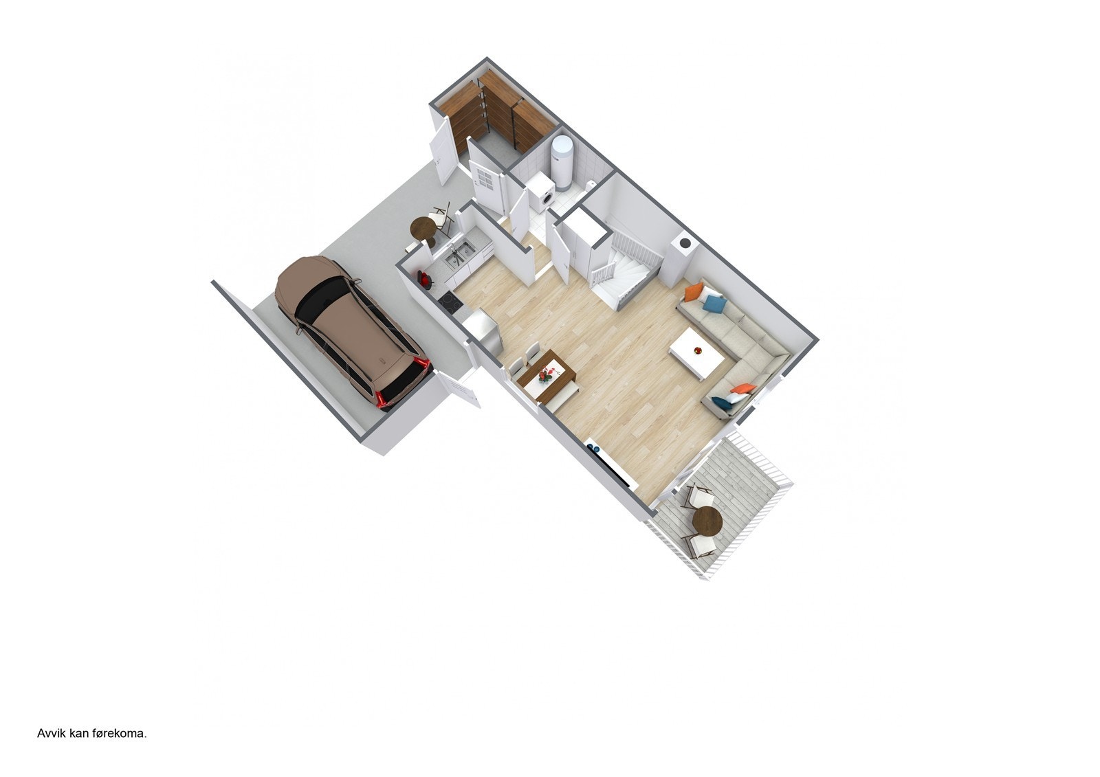 Planteikning 3D - 1. etasje. Galleribilde