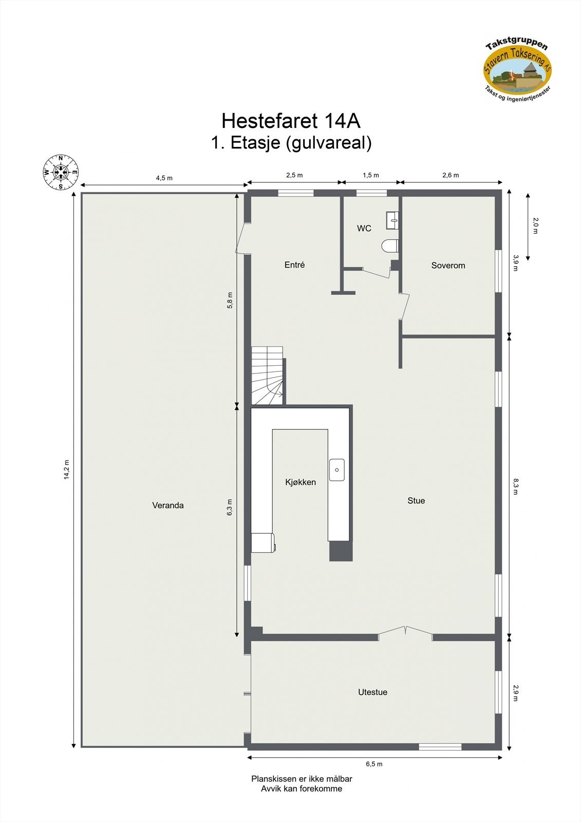 Plantegning 1. etg Galleribilde
