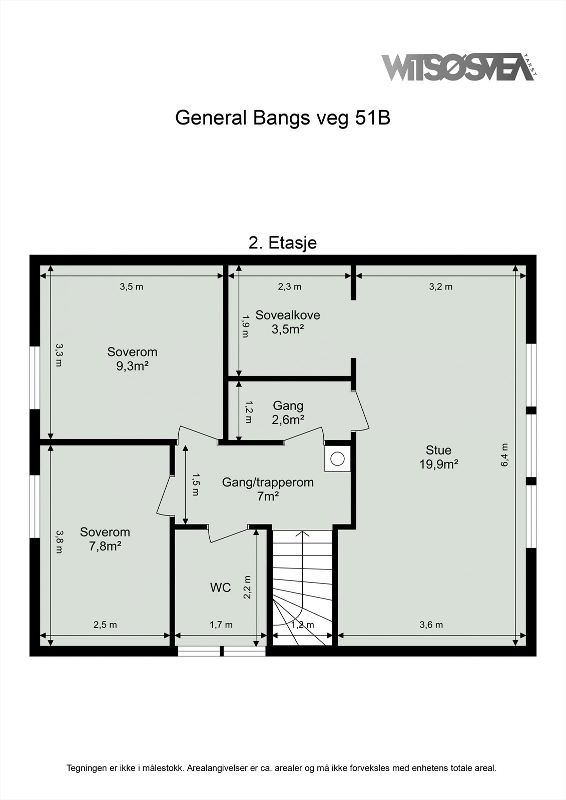 Planskisse andre etasje. Galleribilde